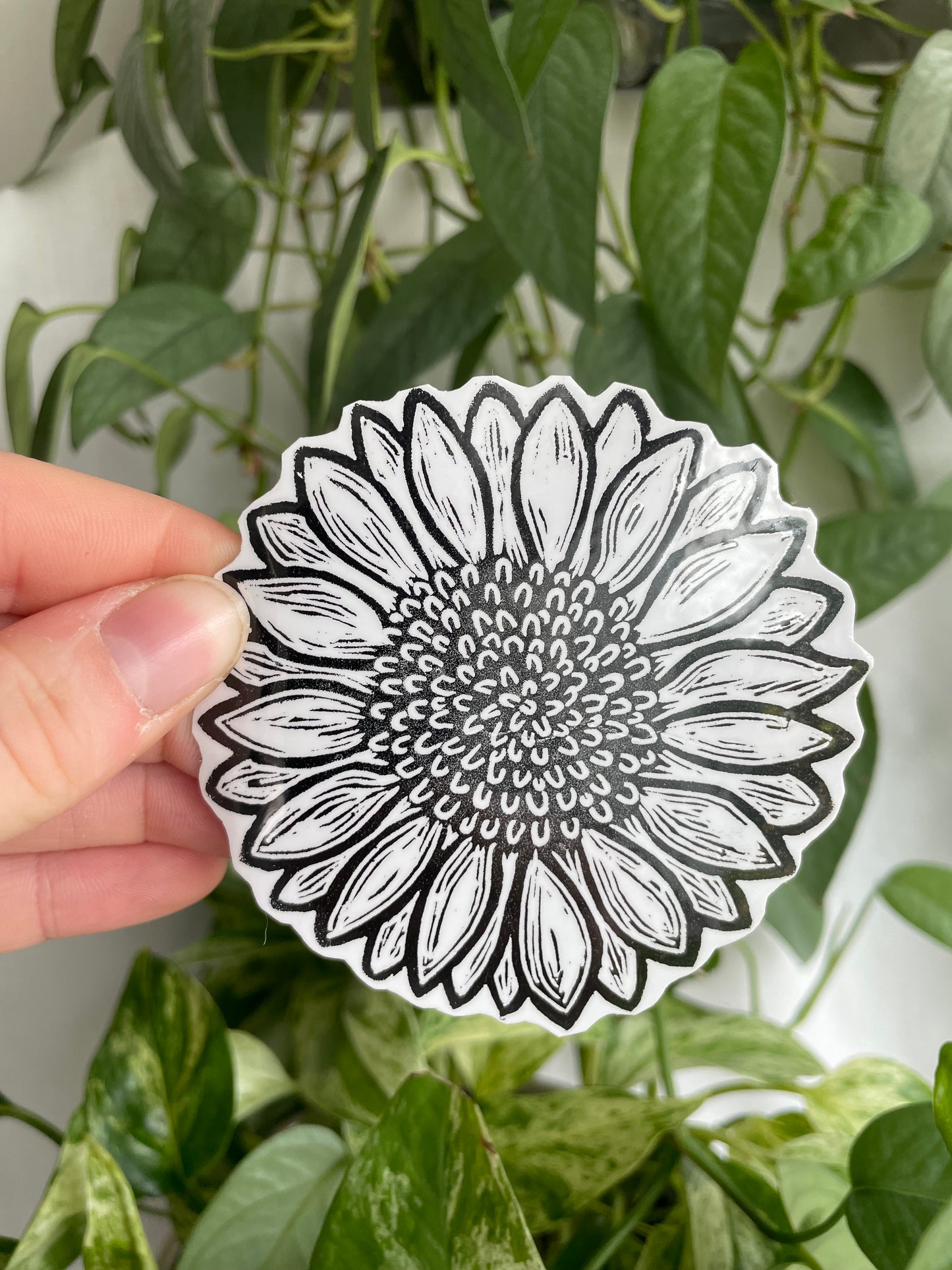 Sunflower Sticker Waterproof Handprinted