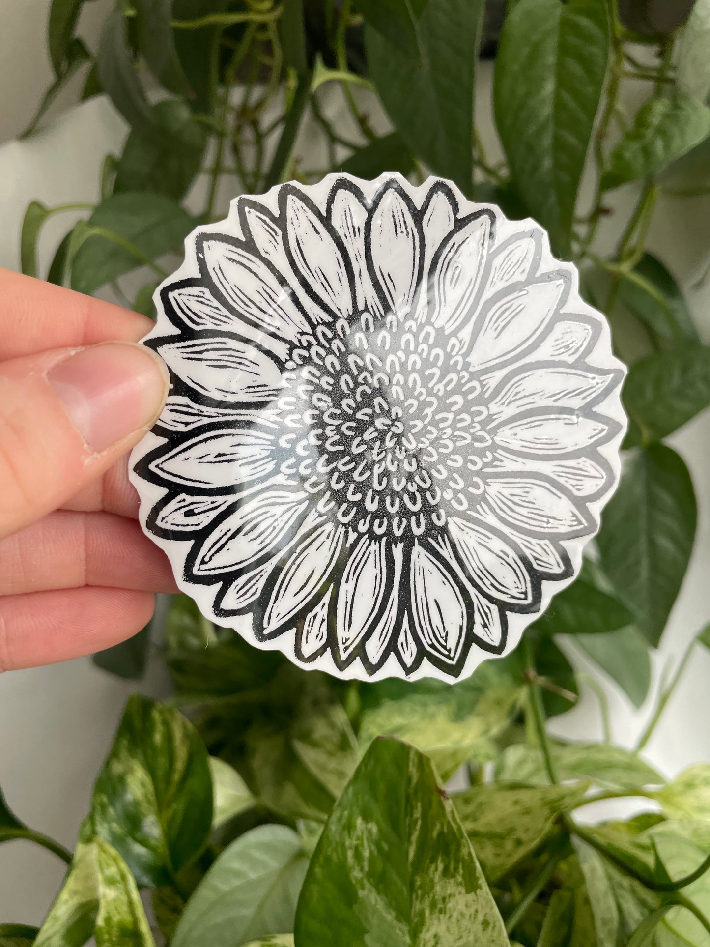 Sunflower Sticker Waterproof Handprinted